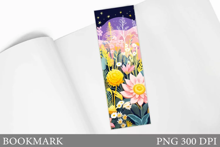 Floral Bookmark Design. Flowers Bookmark Sublimation