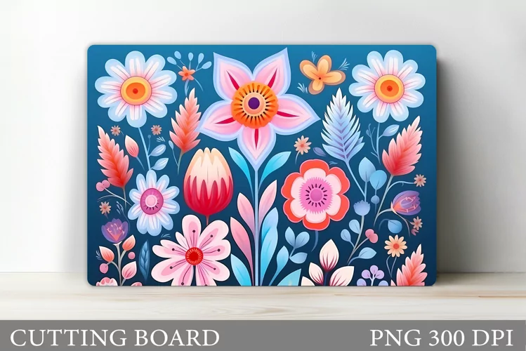 Flowers Cutting Board. Kitchen Cutting Board Sublimation