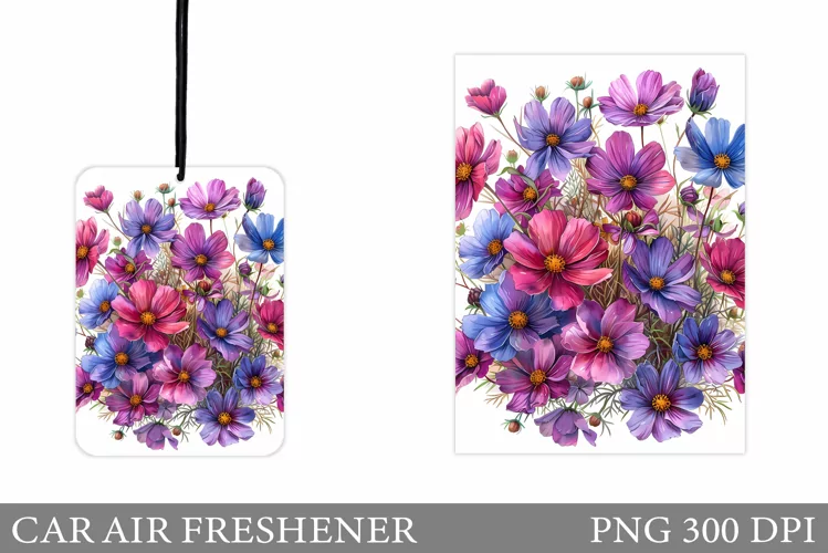 Flowers Car Air Freshener. Car Air Freshener Sublimation