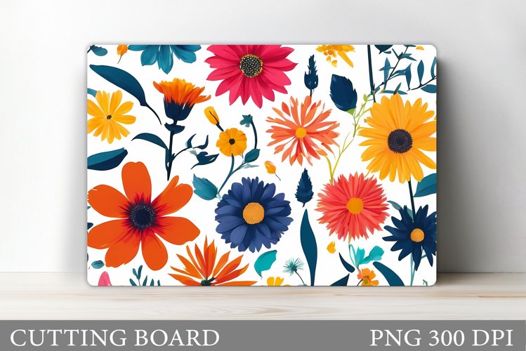 Flowers Cutting Board Sublimation. Wildflowers Cutting Board