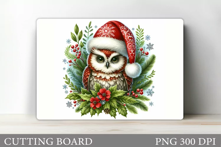 Christmas Owl Cutting Board. Christmas Cutting Board