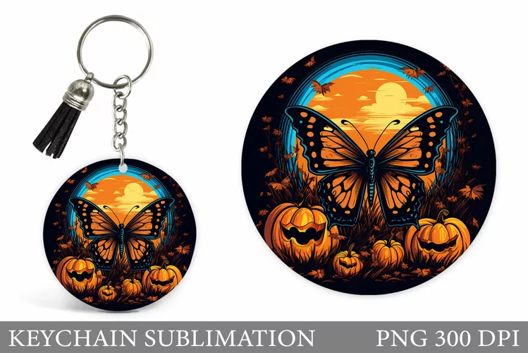 Halloween Butterfly Keychain. Butterfly Keychain Sublimation