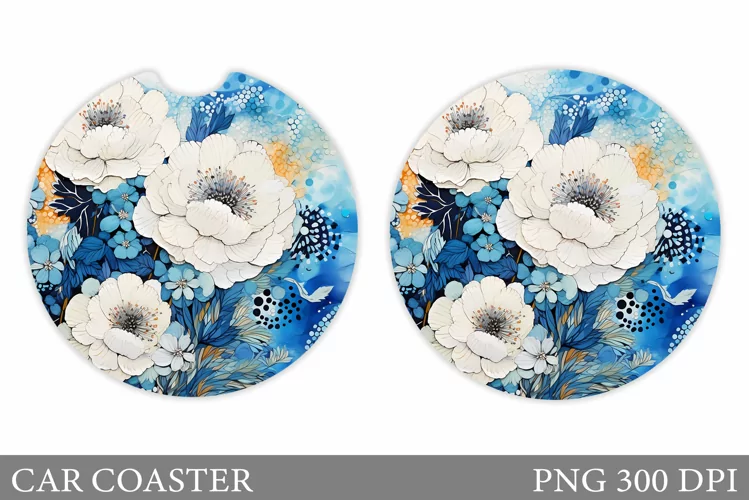 Flowers Car Coaster Design. Flowers Car Coaster Sublimation