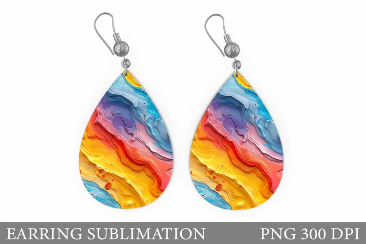 Abstract Teardrop Earring. Abstract Earring Sublimation
