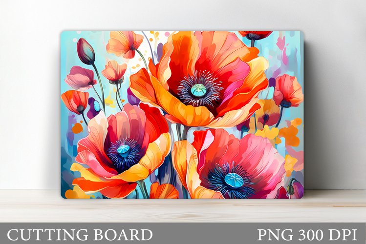 Flowers Cutting Board Design. Flowers Kitchen Cutting Board example image 1