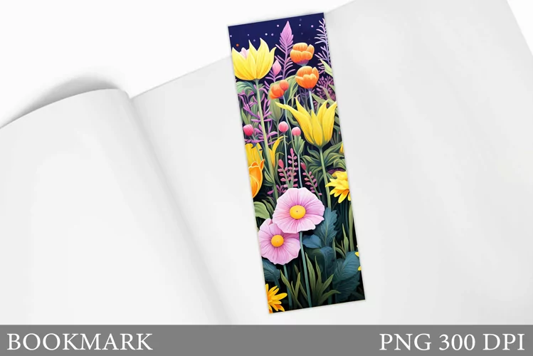 Floral Bookmark Design. Flowers Bookmark Sublimation