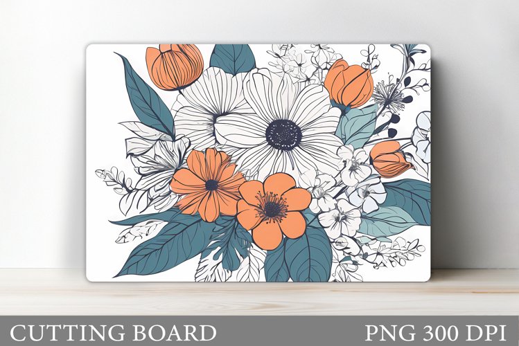 Flowers Cutting Board. Kitchen Cutting Board Sublimation example image 1