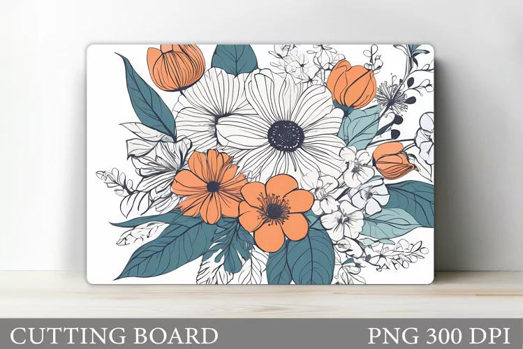 Flowers Cutting Board. Kitchen Cutting Board Sublimation