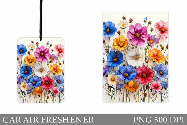 Flowers Car Air Freshener. Summer Car Air Freshener Design