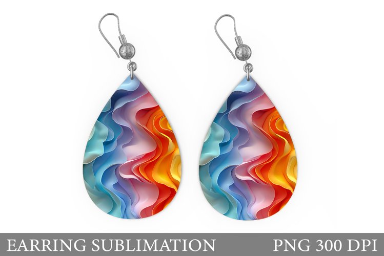 Abstract Teardrop Earring. Abstract Earring Sublimation