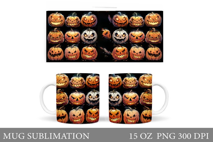 Halloween Pumpkin Mug Design. Halloween Mug Sublimation