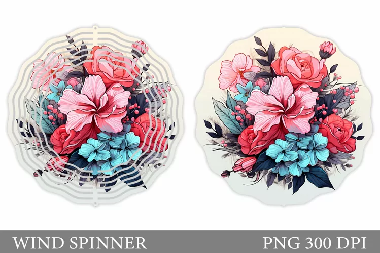 Flowers Wind Spinner Design. Flowers Wind Spinner Template