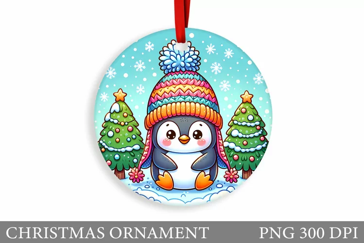 Cute Penguin Sublimation. Cute Penguin Christmas Ornament