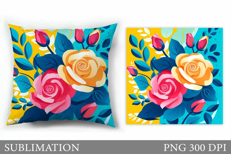 Roses Sublimation. Roses Pillow Sublimation