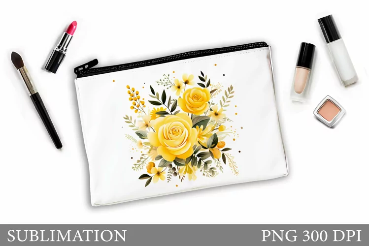 Flowers Makeup Bag Design. Flowers Makeup Pouch Sublimation