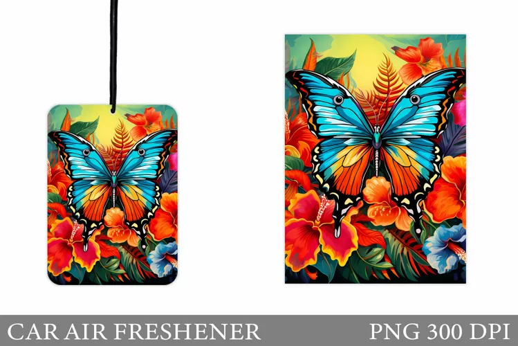 Butterfly Car Air Freshener Design. Butterfly Sublimation