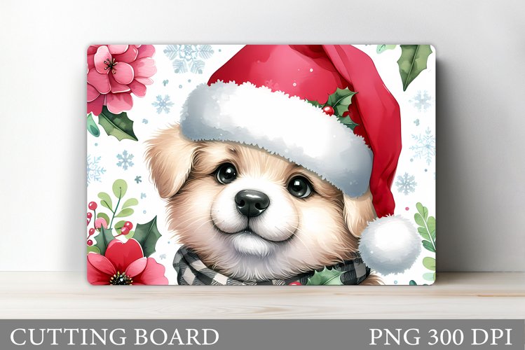 Cute Dog Cutting Board. Christmas Cutting Board Sublimation