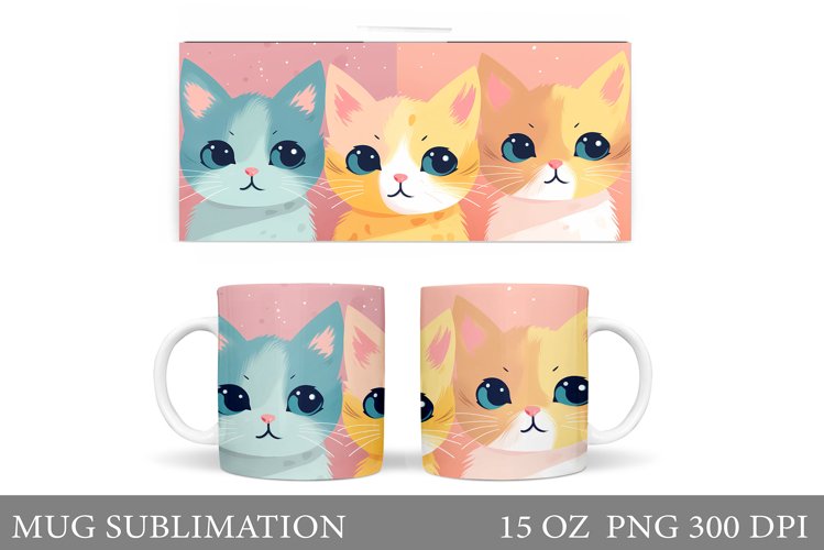 Cute Cat Mug Sublimation. Cat Sublimation