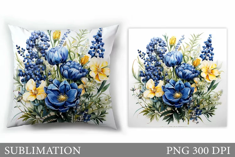 Floral Sublimation. Flowers Pillow Sublimation