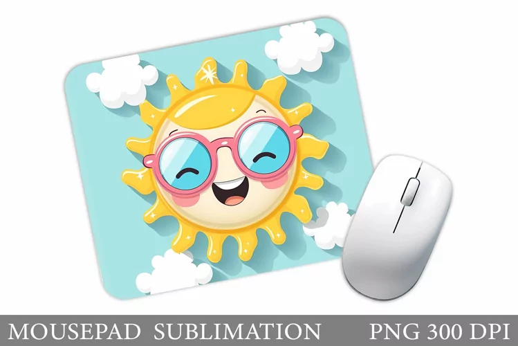 Positive Sun Mouse Pad. Cute Sun Mouse Pad Sublimation