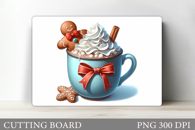 Christmas Drink Cutting Board. Christmas Coffee Sublimation