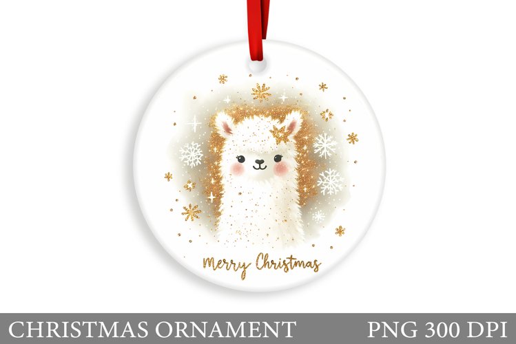 Winter Lama Christmas Ornament. Christmas Ornament Design