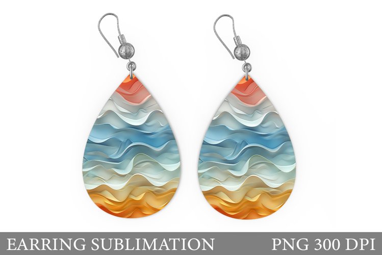 Abstract Earring Sublimation. Texture Earring Design