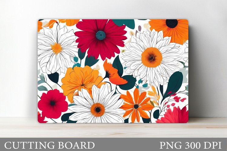 Wildflowers Cutting Board. Flowers Cutting Board Sublimation
