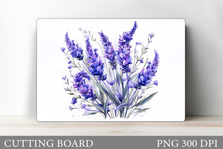 Lavender Cutting Board Design. Flowers Cutting Board example image 1