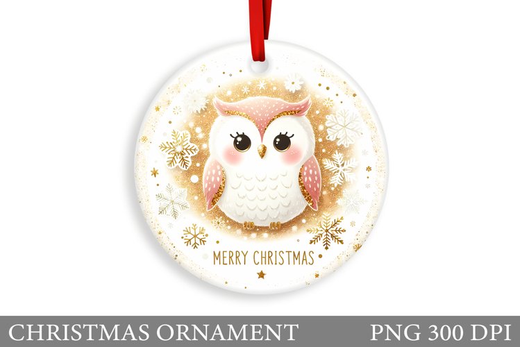 Christmas Owl Christmas Ornament. Christmas Owl Sublimation