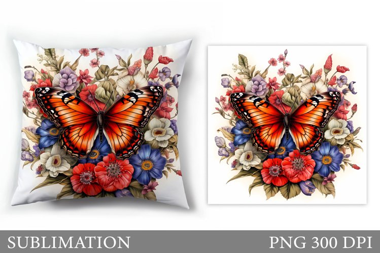 Butterfly Pillow Sublimation. Butterfly Sublimation example image 1