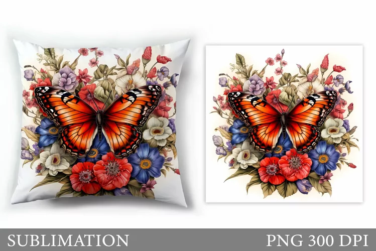 Butterfly Pillow Sublimation. Butterfly Sublimation