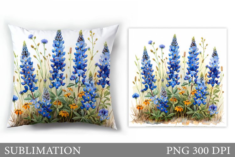 Flowers Sublimation. Wildflowers Pillow Sublimation example image 1
