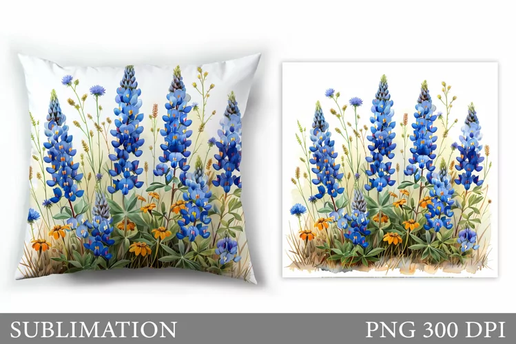 Flowers Sublimation. Wildflowers Pillow Sublimation
