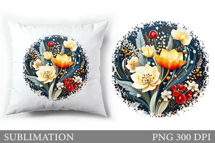 Flowers Pillow Sublimation. Flowers Sublimation