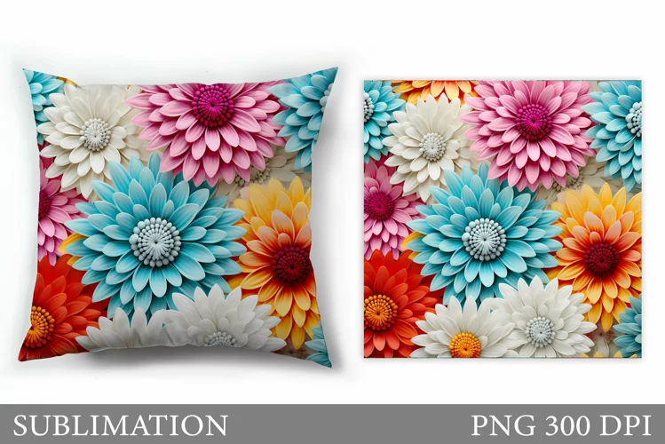 Flowers Sublimation. Flowers Pillow Sublimation