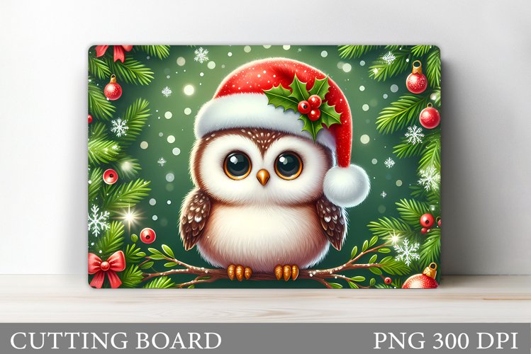 Christmas Owl Cutting Board. Christmas Cutting Board