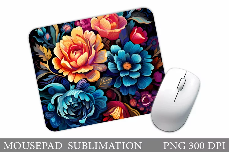 Flowers Mouse Pad Sublimation. Flowers Mouse Pad Design
