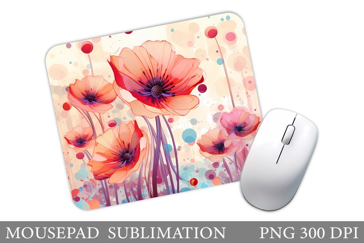 Flowers Mouse Pad Sublimation. Flowers Mouse Pad Design example image 1