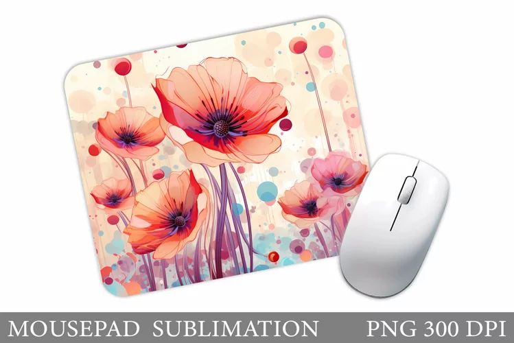 Flowers Mouse Pad Sublimation. Flowers Mouse Pad Design