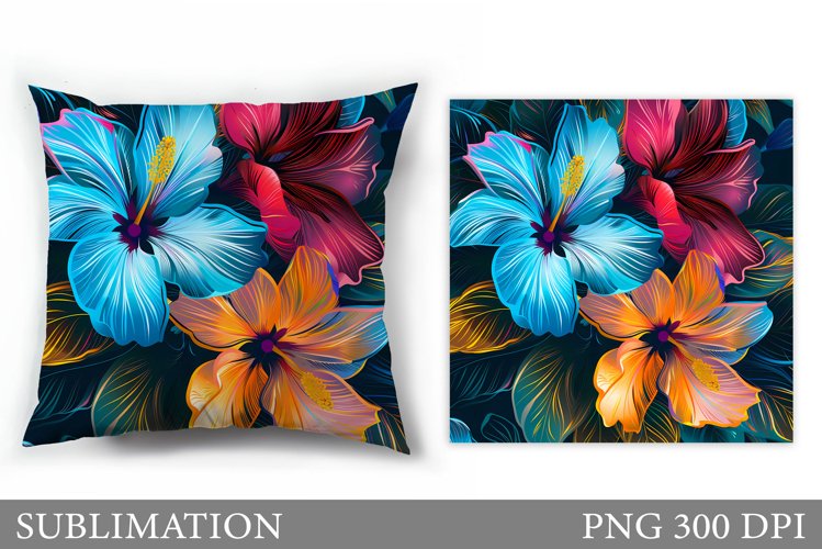 Flowers Sublimation. Floral Pillow Sublimation