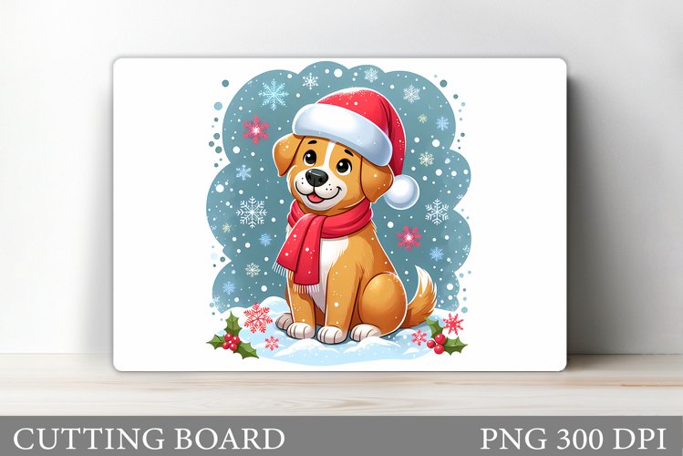 Cute Dog Cutting Board. Christmas Cutting Board Sublimation