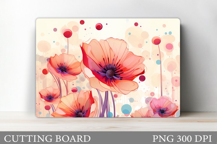 Flowers Cutting Board Sublimation. Wildflowers Cutting Board example image 1