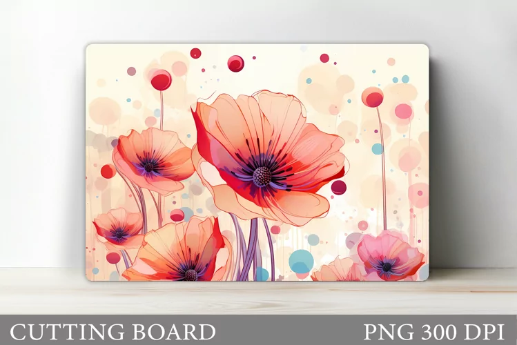 Flowers Cutting Board Sublimation. Wildflowers Cutting Board