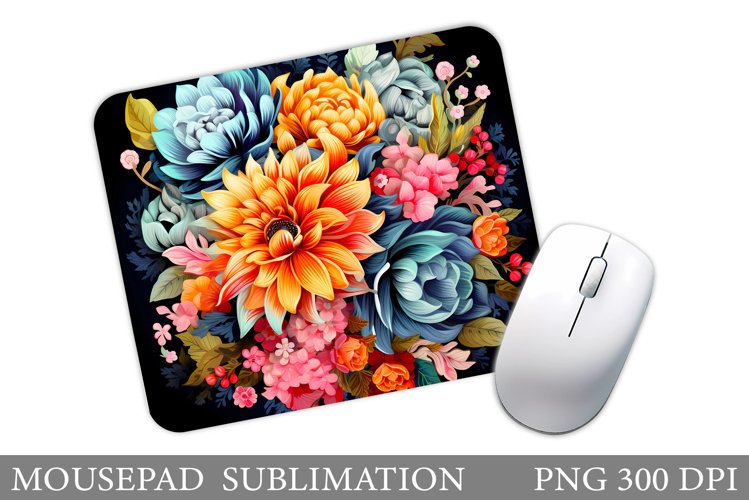 Flowers Mouse Pad Sublimation. Flowers Mouse Pad Design