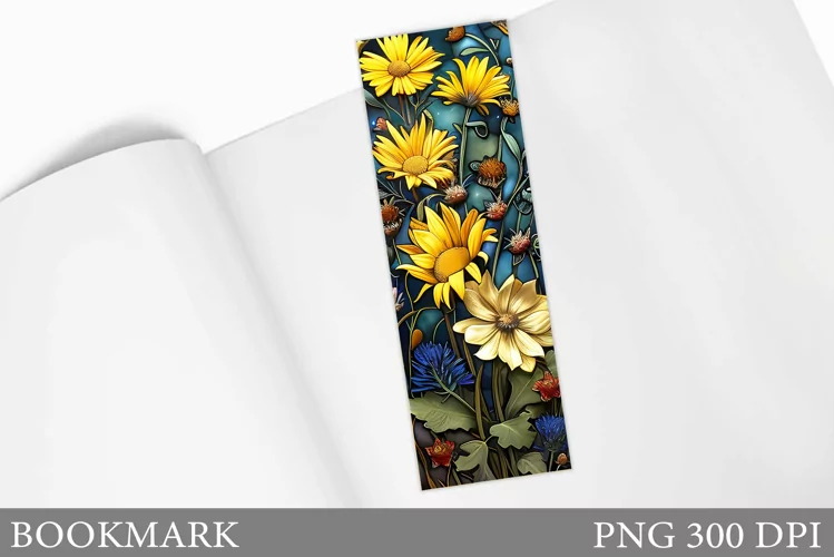 Floral Bookmark Design. Flowers Bookmark Sublimation