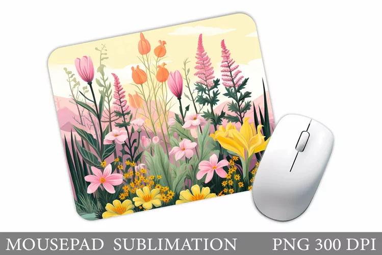 Flowers Mouse Pad Sublimation. Flowers Mouse Pad Design