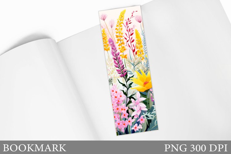 Floral Bookmark Design. Flowers Bookmark Sublimation example image 1