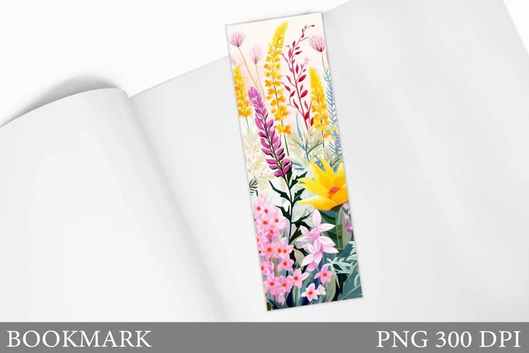 Floral Bookmark Design. Flowers Bookmark Sublimation