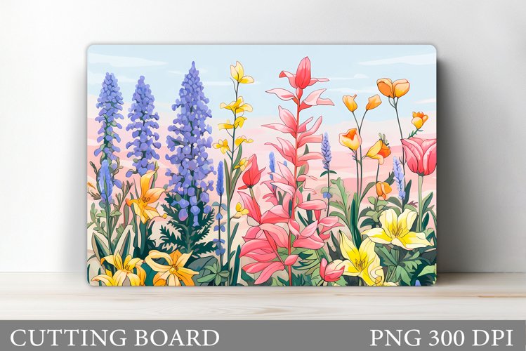 Wildflowers Cutting Board. Flowers Cutting Board Sublimation example image 1
